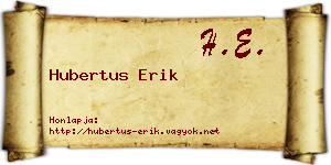 Hubertus Erik névjegykártya